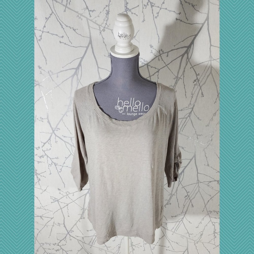 J. Crew Light Gray Cotton Knit Scoop Neck Blouse